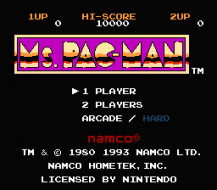 Ms. Pac-Man (Namco) title screenshot